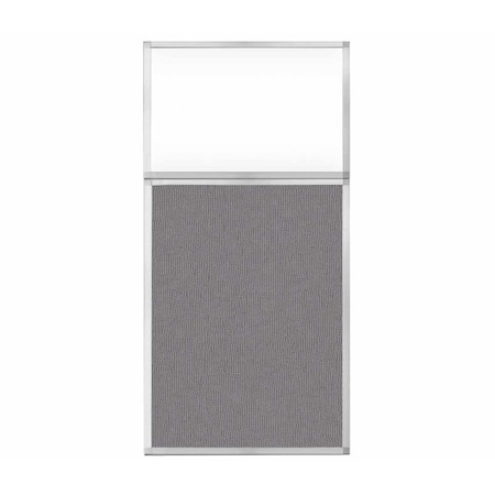 Versare Hush Panel Configurable Cubicle Partition 3' x 6' W/ Window Slate Fabric Clear Window 1852319-2